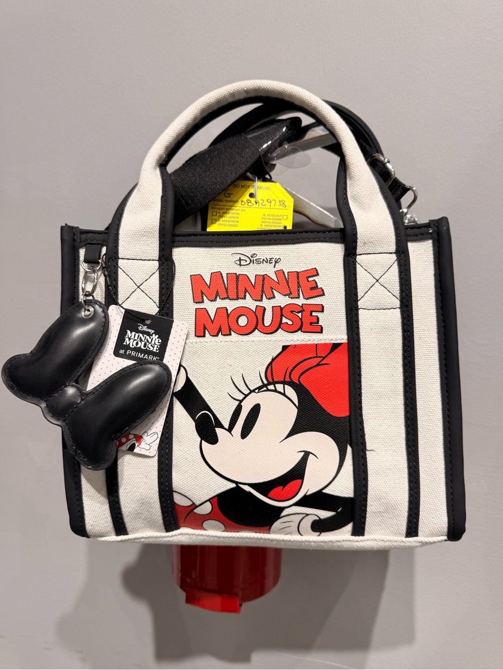 Disney Minnie Mouse Canvas Tote in White, Black & Red